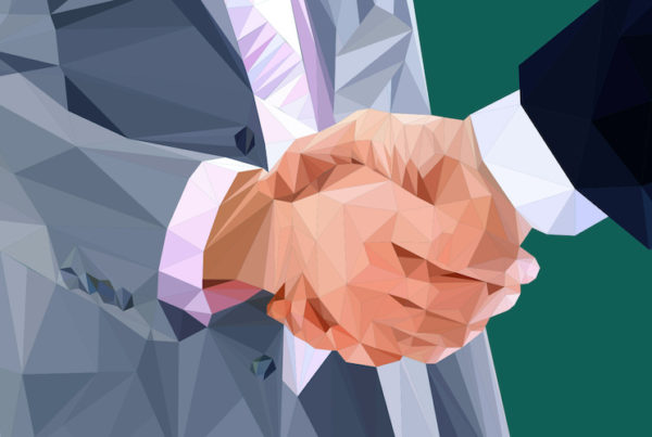 man gives hand shake to trust financial advisor