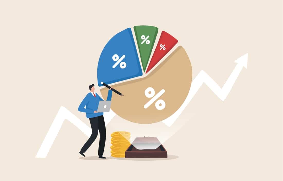 image depicting strategic vs tactical asset allocation with allocation graph